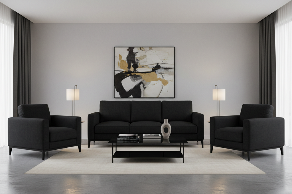 5-seater sofa set new design balck-colors
