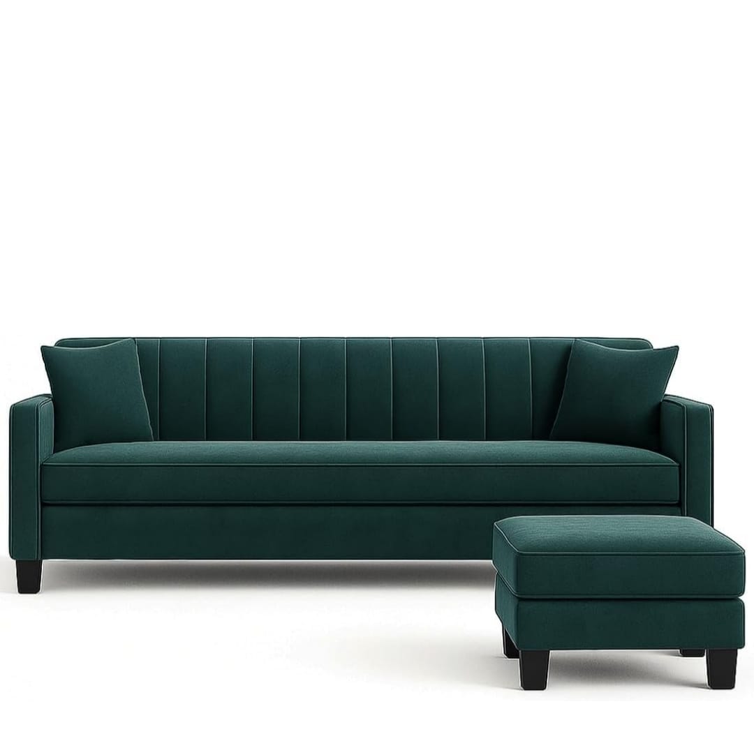 Contemporary 3-seater sofa with white background