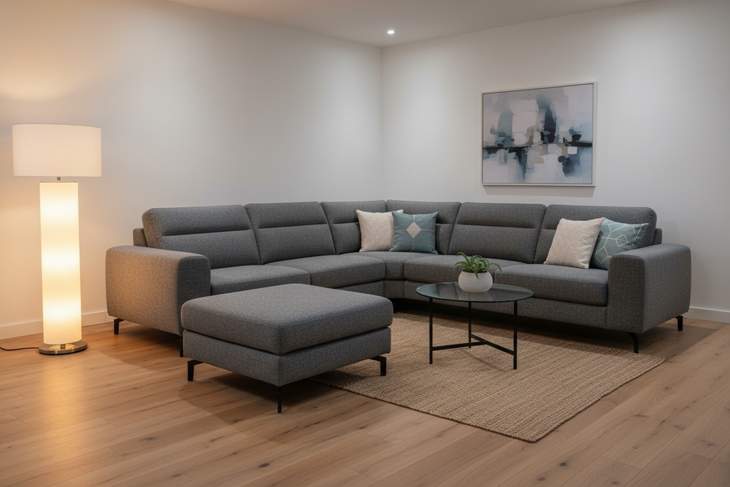 Contemporary 5 seater sofa with comfortable cushions