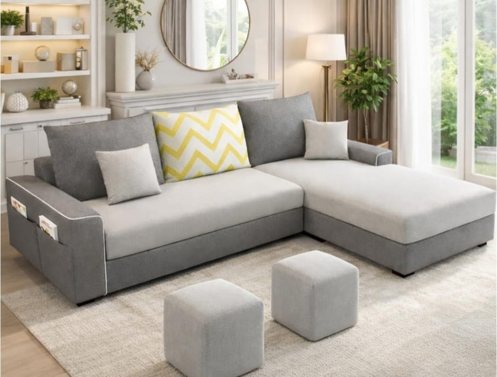 Modern 4 seater sofa set with soft cushions