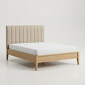 Modern single size bed with elegant wooden frame