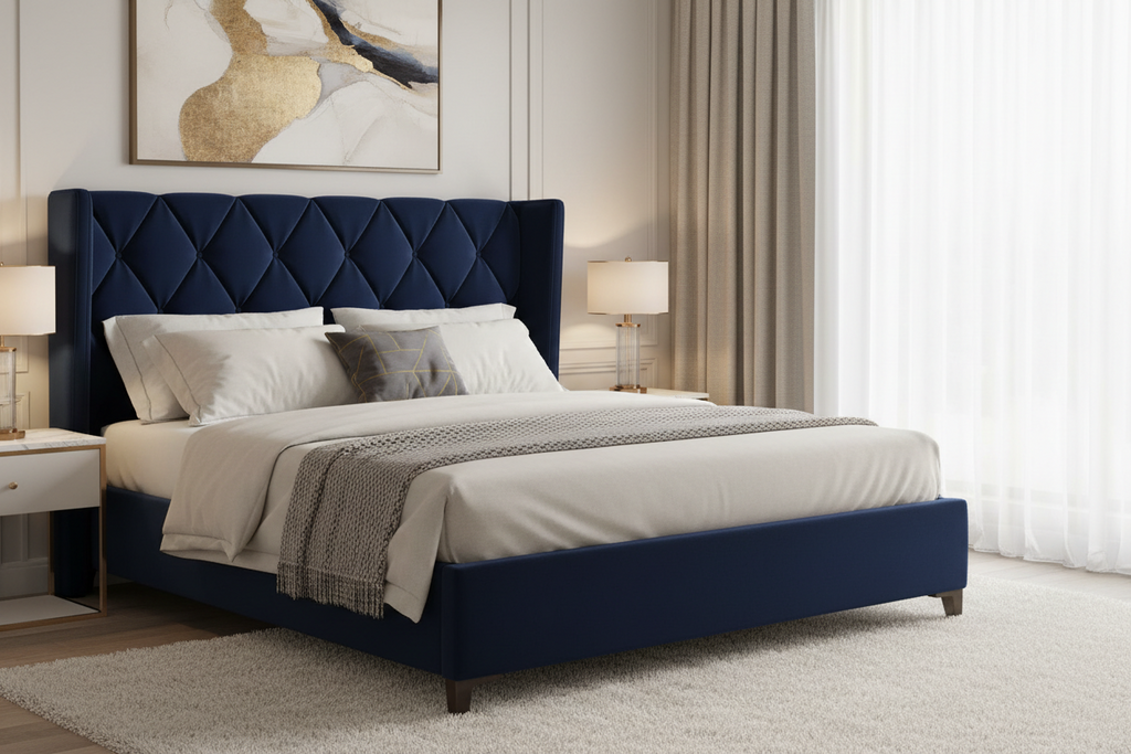 Premium double bed with elegant frame design