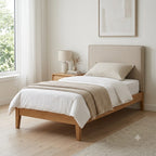 Wooden single bed for modern home bedroom